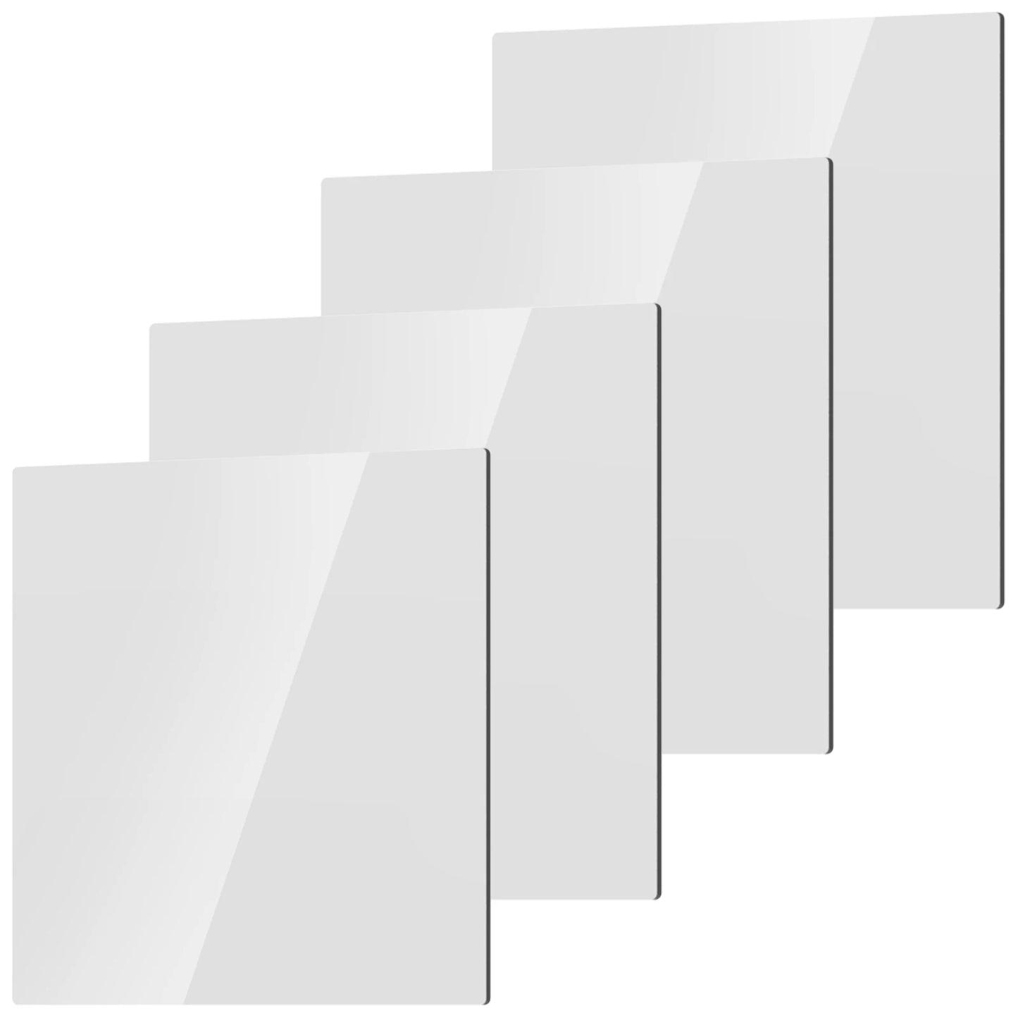 4 Pcs Full Length Acrylic Mirror Set Self Adhesive Acrylic Mirror DIY Flexible Mirror Stickers for Living Room Bathroom Decor